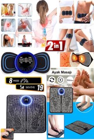 Resim qualityworld 2li Mini Masaj Seti Tüm Vücut Sırt Boyun Basen Kalça Bacak Ayak Titreşimli Ems Masaj Aleti Seti 