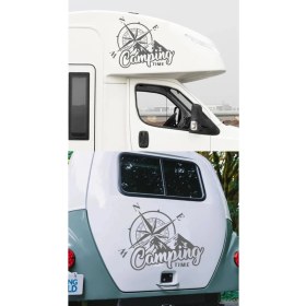 Resim Sticker Usta Camping Time Pusula Offroad 4x4 Kamp Avcı Araba Oto Karavan Sticker 02166 