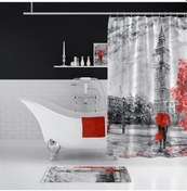 Resim Zethome Big Ben Banyo Paspas Ve Tek Kanat Duş Perdesi 1x180x200 S Çok Renkli 