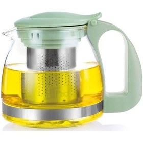 Resim Nishev Renkli Süzgeçli Cam Demlik 700 Ml - Su Yeşili Yeşil 