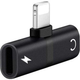 Resim iPhone Uyumlu Lighting Kare Giriş Kulaklık Ve Şarj Çoklama Başlık Adaptör 