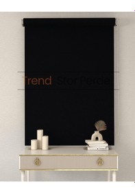 Resim Siyah Stor Etek Dilimli Zebra Stor Güneşlik Perde Kırık Siyah 