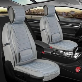 Resim Fresh Start Mazda Cx5 Uyumlu Lüx Deri Oto Koltuk Kılıfı Ön Arka Takım Antalya Serisi Gri, FSELGG310 
