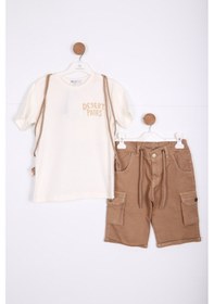 Resim Xo Kids Erkek Çocuk Alt Üst Şort Takım 8-14 Yaş 4145 Beyaz 