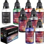 Resim Airbrush Pigment, 7/12/22 renk + 1/2 inceltici Airbrush Pigment Seti, su bazlı airbrush pigment akrilik, spreye hazır, 20ml/blok 