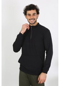 Resim Akbeniz Erkek 3 Iplik Penye Sweatshirt 6850-Siyah 