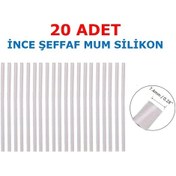 Resim 20 Adet Somafix İnce Şeffaf Mum Silikon 7.4x300 MM Çubuk Sıcak 