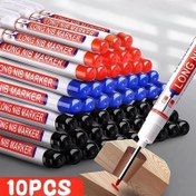 Resim 10 Parça/Set Çok Amaçlı 20mm Derin Delikli Uzun Uçlu Metal Delme Kalemi, Banyo ve Ahşap İşleri İçin İşaretleme Aracı 