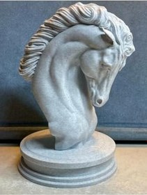 Resim hivhestın Asil At Başı Heykeli – 18 cm 3D Baskı Dekoratif Obje Beyaz 