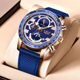 Resim Hanyang Altın Mavi Yeni Moda Izle Erkekler Lıge Üst Marka Spor Saatler Erkek Su Geçirmez Kuvars Saat Adam Rahat Askeri Kol Saati Relogio Masculino (Yurt Dışından) 