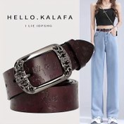 Resim Vintage Stil Kadın Geniş Kemer - Rahat, Parti, Kolej ve Günlük Giyim için Kabartmalı Suni Deri Moda Aksesuarı - Elde Yıkanabilir, Tüy Yok, Dokuma Olmayan, Tek Beden 