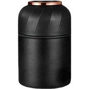 Resim Konesam Çocuklar İçin Çift Kapaklı 500ml Paslanmaz Çelik Termos, Siyah Siyah 