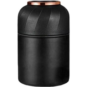 Resim Konesam Çocuklar İçin Çift Kapaklı 500ml Paslanmaz Çelik Termos, Siyah Siyah 