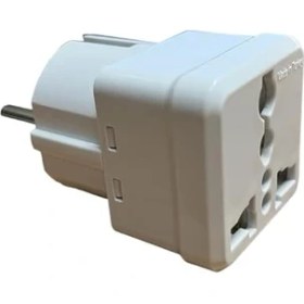 Resim De-Pa Evrensel Adaptör - Seyahat Fişi Dönüştürücü, Ingiliz ve Amerikan Fişli Cihazlar Için, Ab Tipi Priz Uyumu, 250V 16A, Beyaz - 1 Adet 