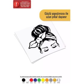 Resim Saçı Karışık Kız - Araç, Oto, Laptop, Duvar Uyumlu Sticker 60 60 Cm 