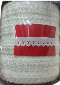Resim Çamaşır Lastiği Dantelli 1 Cm 1 Metre Kırık Beyaz 