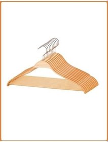 Resim Ezmk Ev Gereçleri Lüks Ahşap Bluz Askısı, Gömlek Askısı, Takım Elbise Askısı, Omuz Kauçuklu, Natural Renk, 44 Cm, 10 Adet 