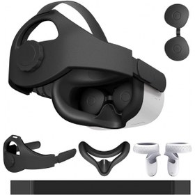 Resim SUIHUOJI VR Oculus Quest 2 için Aksesuarlar 5'i 1 Arada Yedek Kafa Kayışı Beyaz 