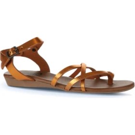 Resim Bueno Shoes Turuncu Parlak Deri Kadın Parmak Arası Sandalet 01WU7427 01WU7427 