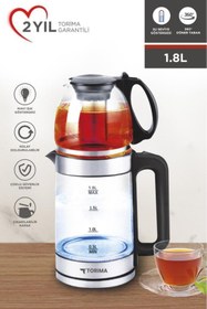 Resim Empressco Cam çay makinesi, kettle, ledli, 1500W, 1.8L, şık ve kullanışlı su ısıtıcı 