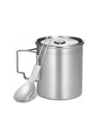 Resim Kosona Stainless Steel 750ml Bardak, Çelik Kaşık-çatal Seti, Kollapslanabilir Kelebek, Markasyonlu, Taşınabilir Mutfak Gereci Kamp Piknik İçin 