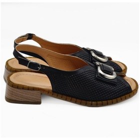 Resim Kadın Toka Detaylı Deri Sandalet Siyah 2512003y Siyah 