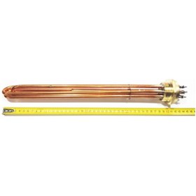 Resim Bakır Kafa 1 1/2" 1,5inç Trifaze Isıtıcı Rezistans 40cm 10kw 