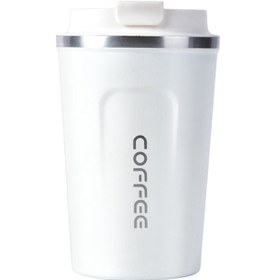 Resim Hfambition 304 Çelik Çift Katmanlı Vakumlu Taşınabilir Kahve Termosu - 510ml Beyaz Siyah 