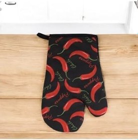 Resim Red Chili Peppers Temalı Premium Kalitede Hediyelik Fırın Eldiveni (2 Parça) 