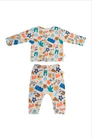 Resim 2'li Bebek Pijama Takımı - Happy Doodles / 9-12 Ay 
