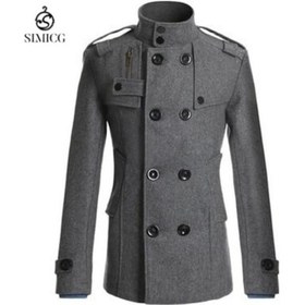 Resim Erkek İnce Orta Boy Trençkot Gri 