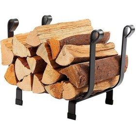 Resim Ferforje Odunluk Metal Şömine Yanı Odunluk Modeli Siyah 