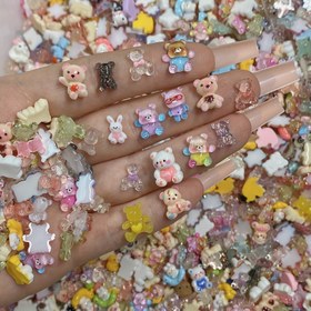 Resim 50'lik Karma Mini Reçine Çiçekleri - Sıcak Ayı, Tavşan ve Çeşitli Çizgi Film Figürleri - DIY El Sanatları, Slime Dekorasyonları, Albüm Yapımı, Saç Tıkaları, Telefon Kılıf Süsleri, Tırnak Sanatı Aksesuarları - Koku Yok 