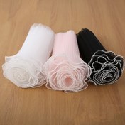 Resim 1 Rulo Naylon Dalgalı Rüzgar Kumaşı, Kesilebilir Çiçek Sarma Malzemesi, Sahte İnci Dalgalı Dantel Çiçek Paketleme için, Sevgililer Günü ve Özel Günler için Dekoratif Dalgalı Kenar Kurdele 
