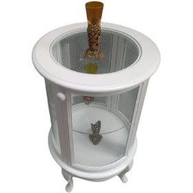 Resim Bengimobilya Gümüşlük Yuvarlak Model 78 Cm Parlak Beyaz Kayın Lükens Aslan Aya (482393344) 