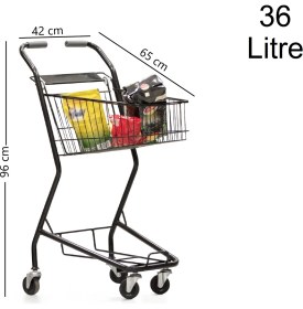 Resim Marketix Minicart Şarküteri ve Kuruyemiş Metal Market Arabası 36 Litre Füme 