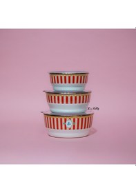 Resim Bellisima 3'lü Emaye Saklama Kabı 14-16-18 Cm Pembe 