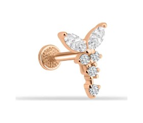 Resim Cherry By Özkonak Parıltı Kelebek Minimal Tragus Piercing Sarı 