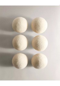 Resim Reyo 6 Adet Yün Çamaşır Kurutma Topu + %100 Saf Limon Esansı Krem 