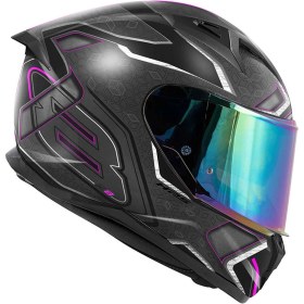 Resim Givi 50.8 Kapalı Motosiklet Kaskı Mat Siyah -Titanyum - Fuşya 