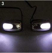 Resim Yeşil 1 Çift Otomatik Ön Cam Ön Cam Led Işık Püskürtme Jet Nozulu Silecek Yıkama Lambası 