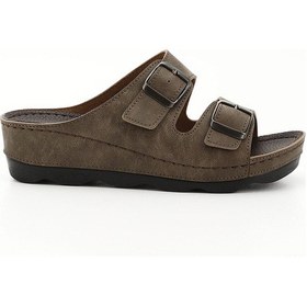 Resim Gönderi R Vizon Tokalı Dolgu Topuk Comfort Terlik Vizon 