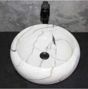 Resim SİPAHİMARBLE Leylak Beyaz Mermer Bombeli Lavabo 