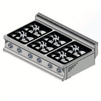 Resim CSA Karacasan 900 Seri Set Üstü 120 cm 6 Gözlü Tüplü Ocak 120x90x30cm 