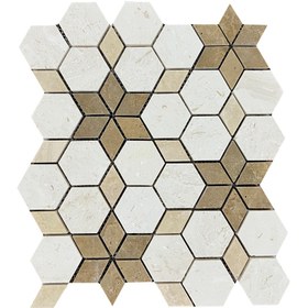 Resim TUQCO Doğaltaş Fileli Starline Traverten Mix Honlu Mermer Mozaik 