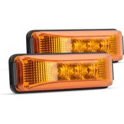 Resim Gorgeous 2 Adet 3.9 İnç 3 LED Kamyon Römork Ön Arka LED Yan Işaretleyici Gösterge Lambası Römork Tekne-Amber İçin Kaya Işık (Yurt Dışından) 
