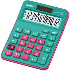Resim Casio MX-12B-GNRD 12 Haneli Masaüstü Hesap Makinesi Yeşil-Pembe 