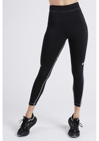 Resim Nike Swoosh Women's Graphic High-rise 7/8 Leggings Pamuklu Yüksek Belli Tayt Siyah 