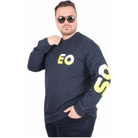 Resim Starbattal Büyük Beden Bisiklet Yaka Sweat Double Face Pike Eo 25703 Lacıvert Lacivert 