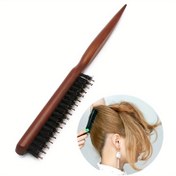 Resim Profesyonel Naylon Kıllı Saç Fırçası ve Lotus Ağacı Saplı - Salon Şekillendirme için Yoğun Tarak, Pürüzsüz Kurutma ve Hacimli Kökler, Profesyonel Saç Stili | Düzgün Fırça | Yoğun Kıllı Fırça, Saç Fırçası 
